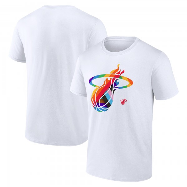 Miami Heat White Team Logo Pride T-Shirt