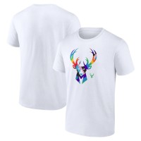Milwaukee Bucks White Team Logo Pride T-Shirt