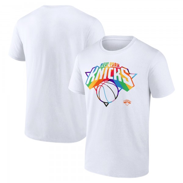 New York Knicks White Team Logo Pride T-Shirt