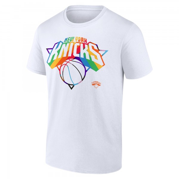 New York Knicks White Team Logo Pride T-Shirt
