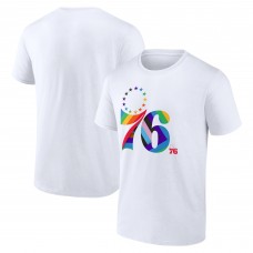 Philadelphia 76ers White Team Logo Pride T-Shirt