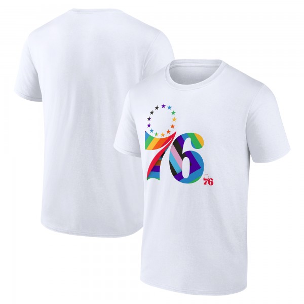 Philadelphia 76ers White Team Logo Pride T-Shirt
