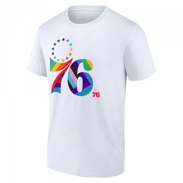 Philadelphia 76ers White Team Logo Pride T-Shirt