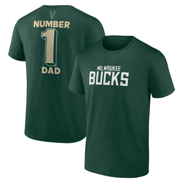 Milwaukee Bucks Hunter Green #1 Dad Jersey T-Shirt