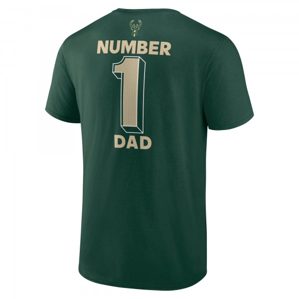 Milwaukee Bucks Hunter Green #1 Dad Jersey T-Shirt