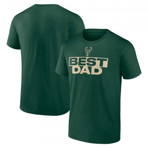 Milwaukee Bucks Hunter Green Greatest Dad T-Shirt