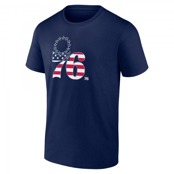 Philadelphia 76ers Navy Flag Logo T-Shirt