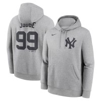 Толстовка New York Yankees Aaron Judge Nike Heather Gray Player Name & Number Club Fleece