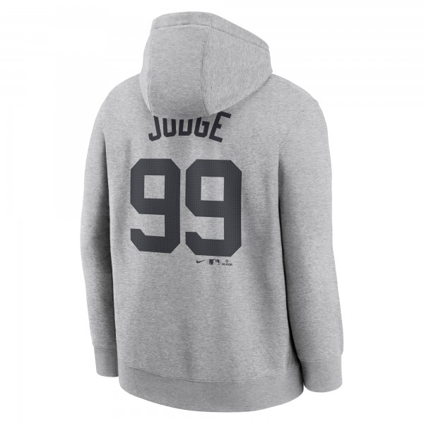 Толстовка New York Yankees Aaron Judge Nike Heather Gray Player Name & Number Club Fleece
