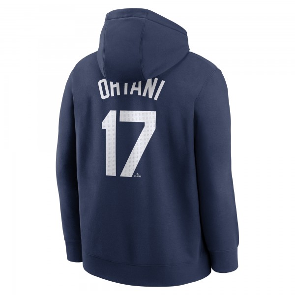Los Angeles Dodgers Shohei Ohtani Nike Navy Player Name & Number Club Fleece Pullover Hoodie