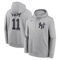 Толстовка New York Yankees Anthony Volpe Nike Heather Gray Player Name & Number Club Fleece