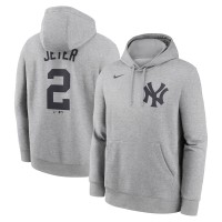 Толстовка New York Yankees Derek Jeter Nike Heather Gray Player Name & Number Club Fleece
