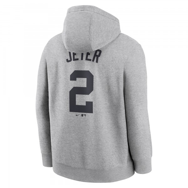 Толстовка New York Yankees Derek Jeter Nike Heather Gray Player Name & Number Club Fleece