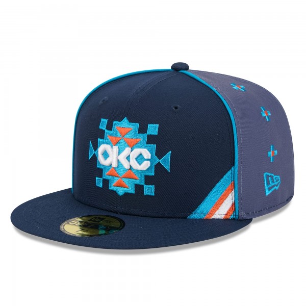 Бейсболка Oklahoma City Thunder New Era 2025/26 City Edition Alternate 59FIFTY - Navy