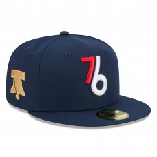 Бейсболка Philadelphia 76ers New Era 2025/26 City Edition Alternate 59FIFTY - Navy