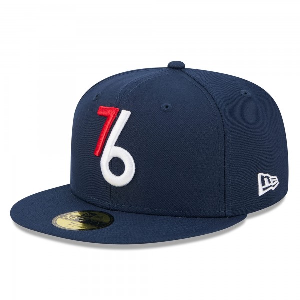 Бейсболка Philadelphia 76ers New Era 2025/26 City Edition Alternate 59FIFTY - Navy