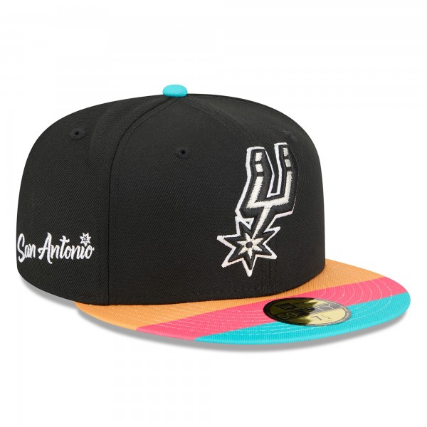 Бейсболка San Antonio Spurs New Era 2025/26 City Edition Alternate 59FIFTY - Black