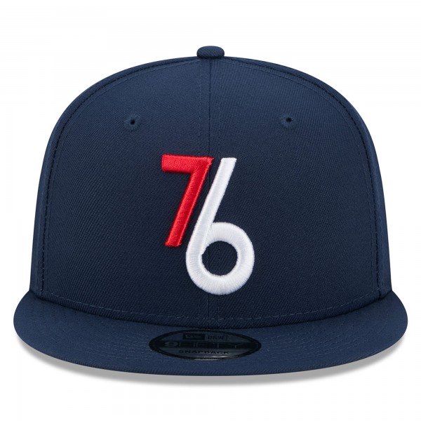 Бейсболка Philadelphia 76ers New Era 2025/26 City Edition Alternate 9FIFTY Snapback - Navy