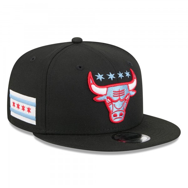 Бейсболка Chicago Bulls New Era 2025/26 City Edition Alternate 9FIFTY Snapback - Black