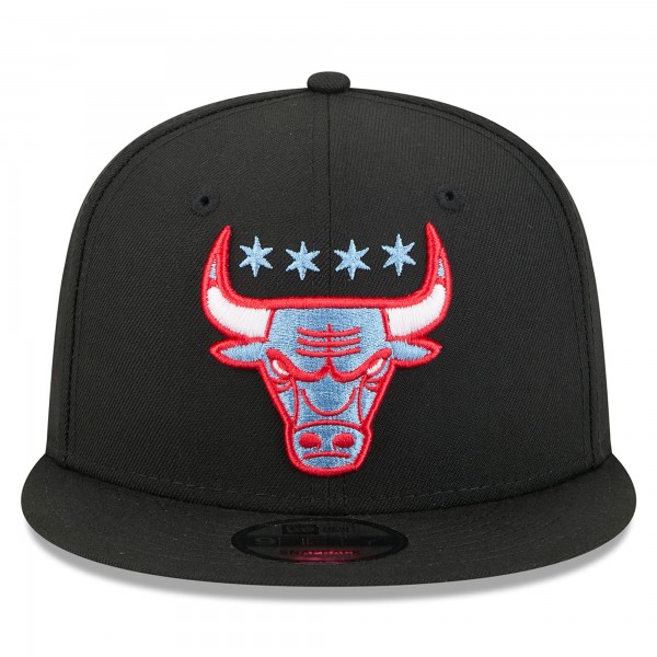 Бейсболка Chicago Bulls New Era 2025/26 City Edition Alternate 9FIFTY Snapback - Black