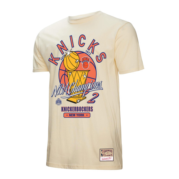Футболка New York Knicks Mitchell & Ness Cream Hardwood Classics Champions Vintage
