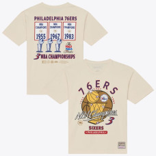 Футболка Philadelphia 76ers Mitchell & Ness Cream Hardwood Classics Champions Vintage