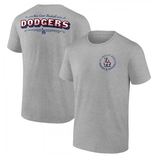 Los Angeles Dodgers Heather Gray LA Stripes T-Shirt