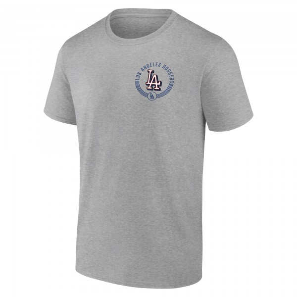 Los Angeles Dodgers Heather Gray LA Stripes T-Shirt