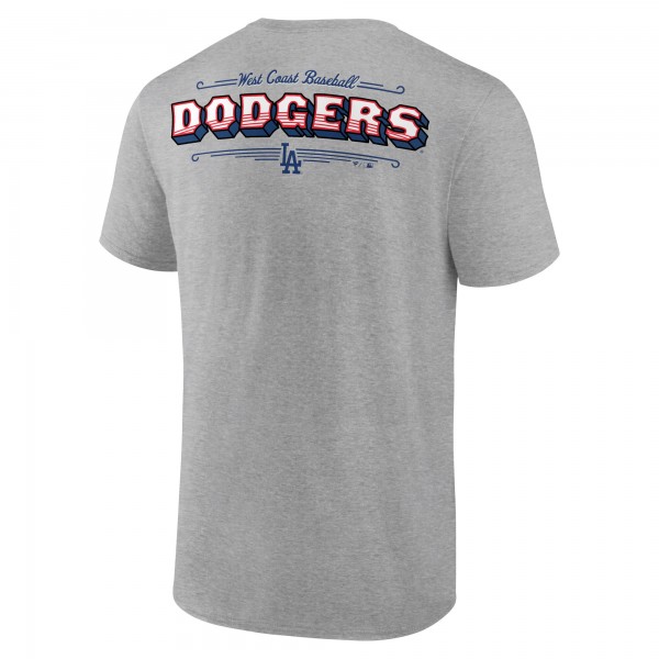 Los Angeles Dodgers Heather Gray LA Stripes T-Shirt