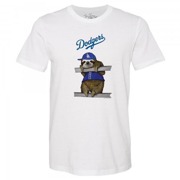Unisex Los Angeles Dodgers Tiny Turnip White Sloth T-Shirt