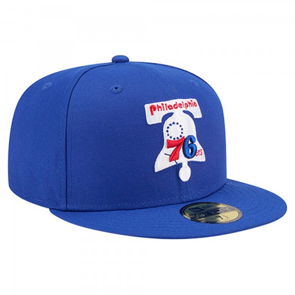 Бейсболка Philadelphia 76ers New Era Royal Core Logo 59FIFTY