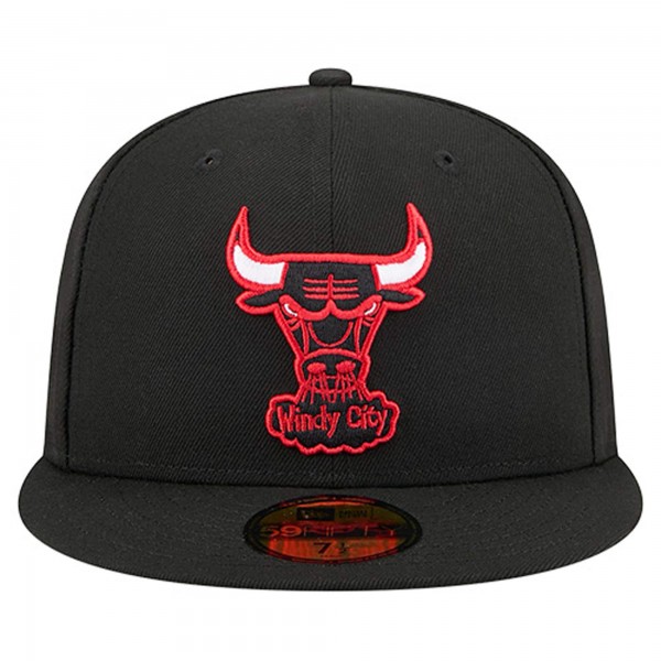 Бейсболка Chicago Bulls New Era Black Core Logo 59FIFTY