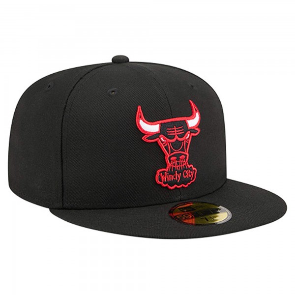 Бейсболка Chicago Bulls New Era Black Core Logo 59FIFTY