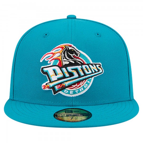 Бейсболка Detroit Pistons New Era Teal Core Logo 59FIFTY