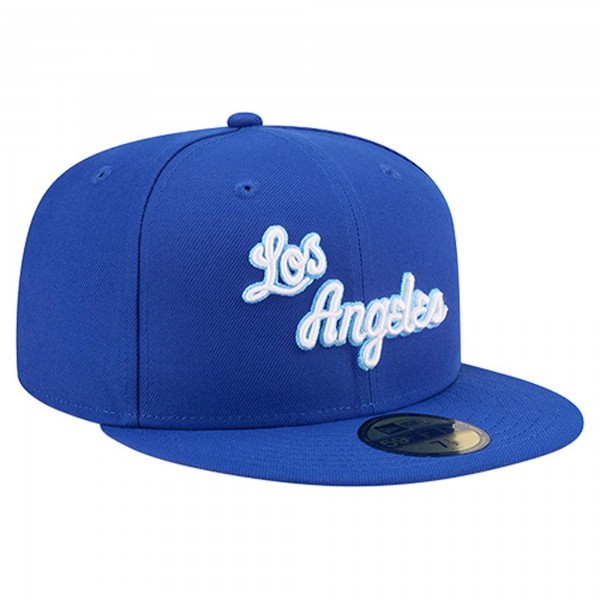 Бейсболка Los Angeles Lakers New Era Royal Core Logo 59FIFTY