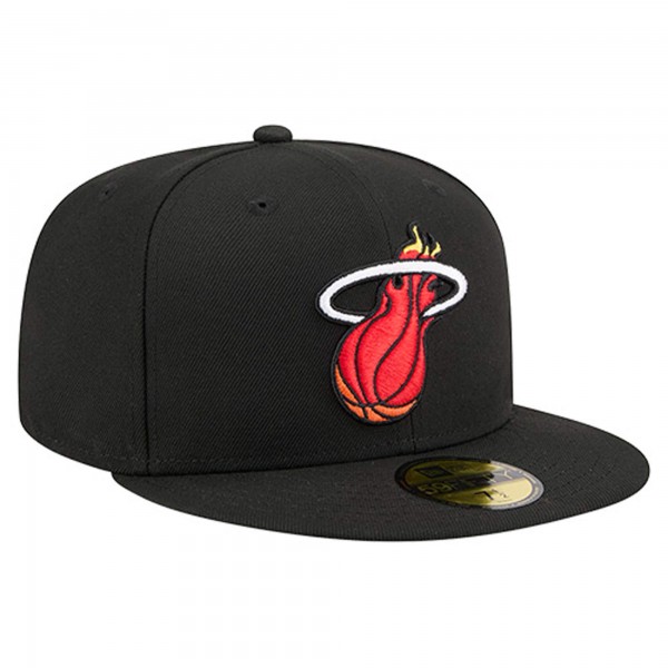 Бейсболка Miami Heat New Era Black Core Logo 59FIFTY