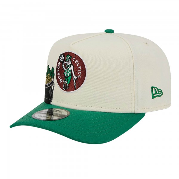 Бейсболка Boston Celtics New Era Cream Illustrated Mascot 2-Toned Pre-Curved A-Frame 9FIFTY