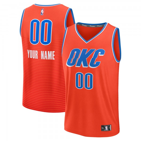 Именная игровая джерси Oklahoma City Thunder Fanatics Orange Fast Break - Statement Edition