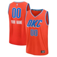 Именная игровая джерси Подростковая Oklahoma City Thunder Fanatics Orange Fast Break Custom - Statement Edition