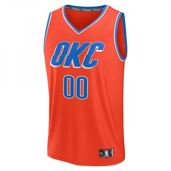 Именная игровая джерси Подростковая Oklahoma City Thunder Fanatics Orange Fast Break Custom - Statement Edition