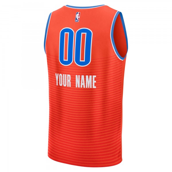 Именная игровая джерси Подростковая Oklahoma City Thunder Fanatics Orange Fast Break Custom - Statement Edition