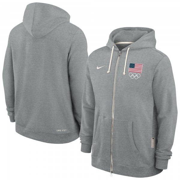 Толстовка на молнии Team USA Nike Standard Issue Dri-FIT - Heather Gray