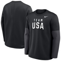 Team USA Nike Coaches Therma-FIT Long Sleeve Top - Black