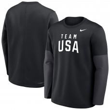 Team USA Nike Coaches Therma-FIT Long Sleeve Top - Black