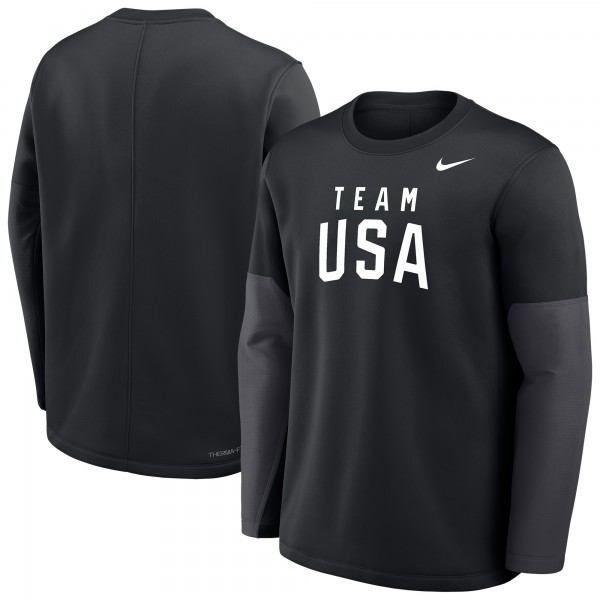 Team USA Nike Coaches Therma-FIT Long Sleeve Top - Black