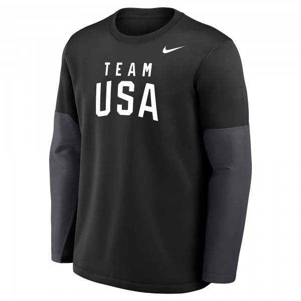 Team USA Nike Coaches Therma-FIT Long Sleeve Top - Black