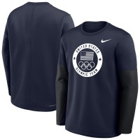 Team USA Nike Coaches Therma-FIT Long Sleeve Top - Navy