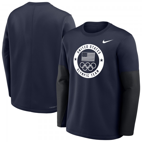 Team USA Nike Coaches Therma-FIT Long Sleeve Top - Navy