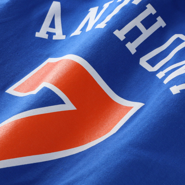 Футболка New York Knicks Carmelo Anthony Mitchell & Ness Royal Hardwood Classics Retro Name & Number