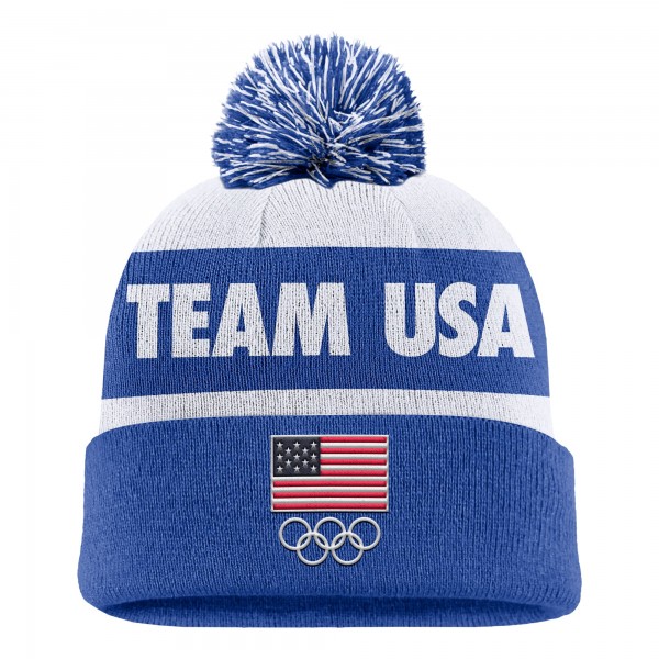 Шапка с помпоном Team USA Nike Peak - Royal